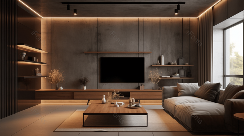 现代原木电视柜茶几客厅,高清,摄影图,摄影图片,图片大全,摄影图免费下载